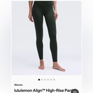 lululemon Align High-Rise leggings 28" green sz 2, $98 retail